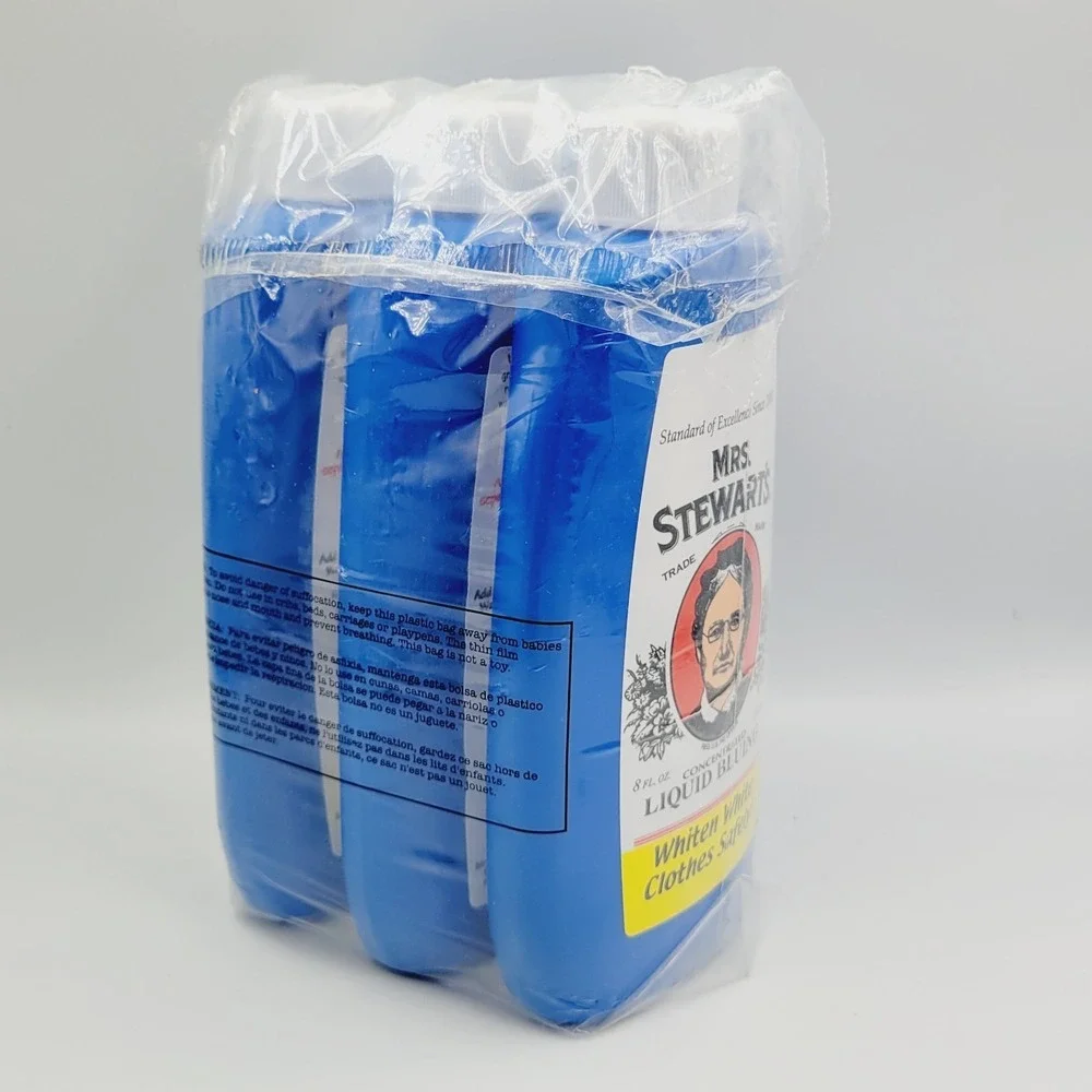 NEW Lot 6 Mrs. Stewart's CONCENTRATED LIQUID BLUING Whiten White Clothes Safely